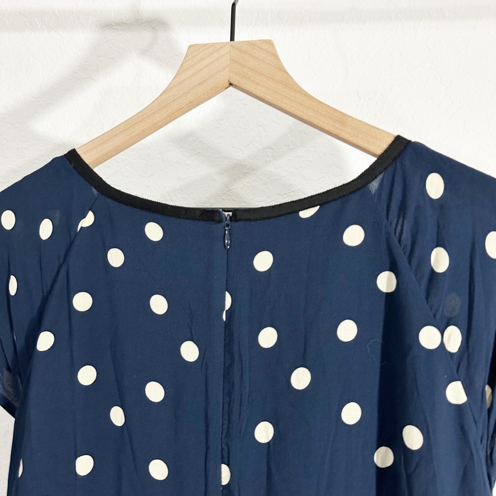 Boden Easy Day Polka Dot Above Knee‎ Dress Blue 14 Business Casual French Girl - Picture 6 of 10